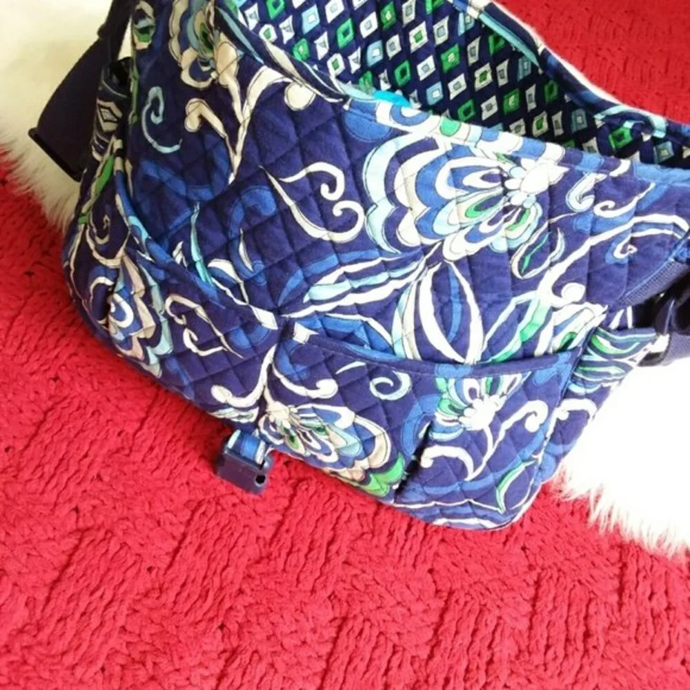 Vera Bradley Messenger Flap Close Shoulder Strap Bag Blue